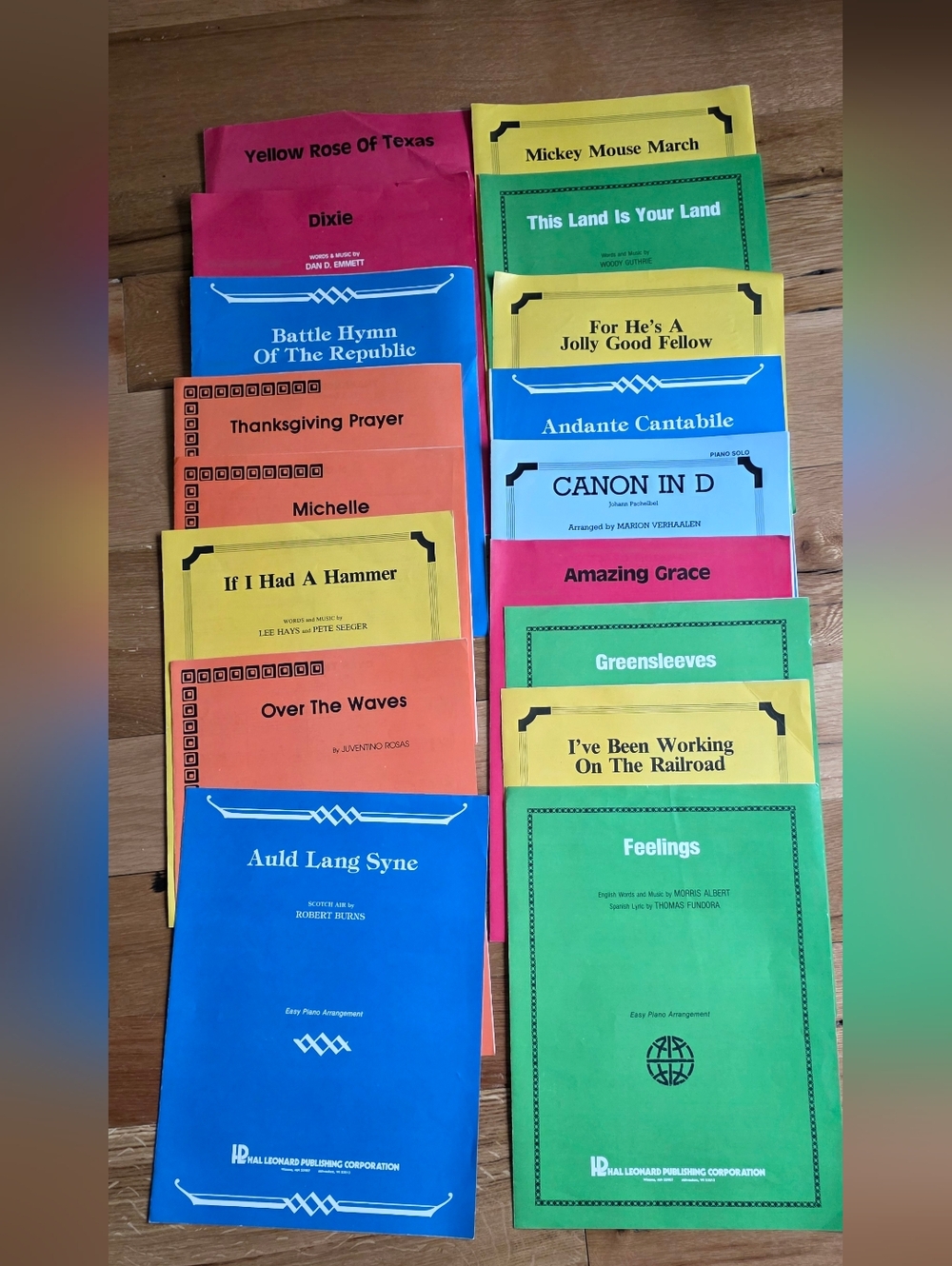 Collection of Vinatge Colorful Hal Leonard Piano Sheet Music - Assorted Titles